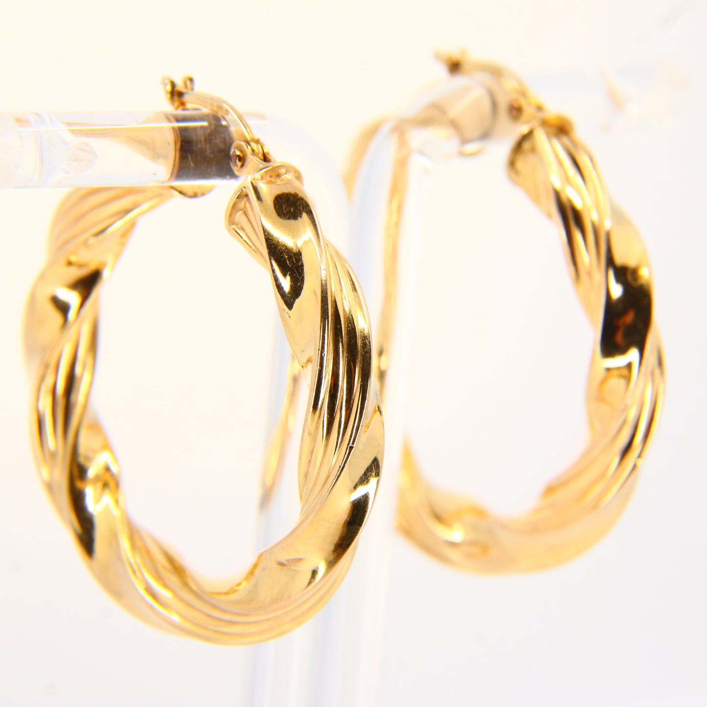 Vintage 9ct Twist Hoop Earrings 9 Carat Yellow Gold Boxed Gift