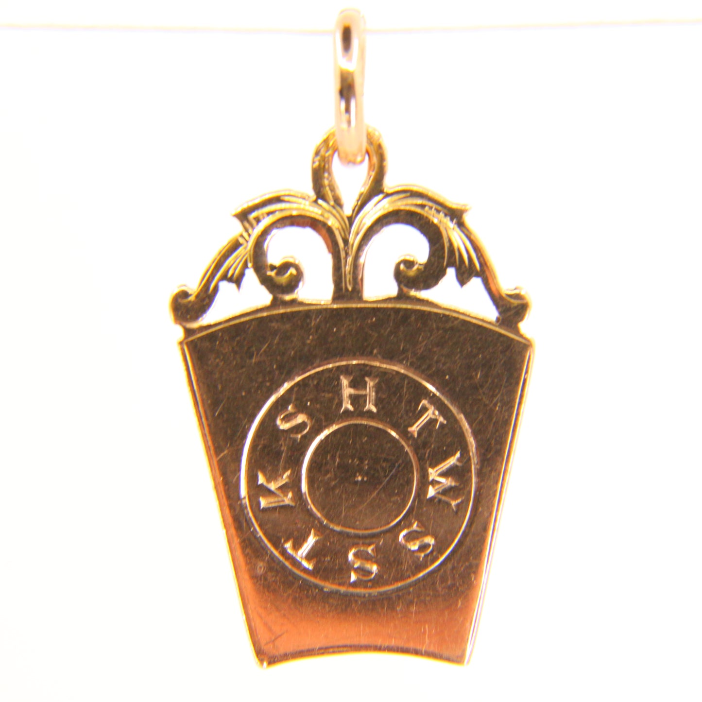 Antique 9ct Gold Masonic HTWSSTKS Pendant Hallmarked 9 Carat Fob Mason Insignia Charm