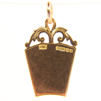 Antique 9ct Gold Masonic HTWSSTKS Pendant Hallmarked 9 Carat Fob Mason Insignia Charm