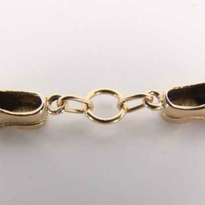 Vintage 9ct Hallmarked Yellow Gold Classic Dress Shoe Pair Charm Pendant Gift