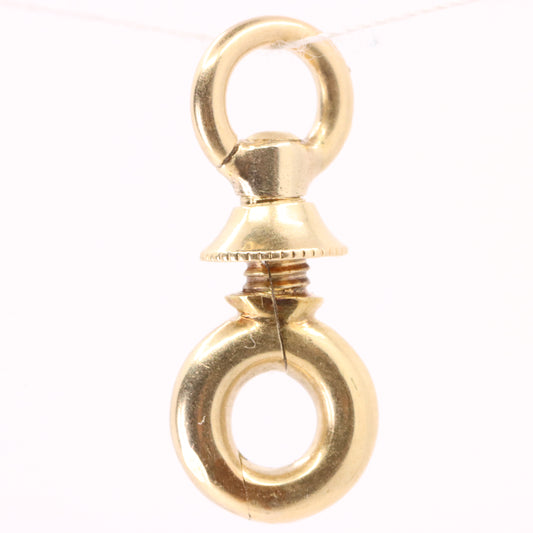 Antique 14k Yellow Gold Screw Swivel Dog Clip Jewellery Clasp Charm Holder