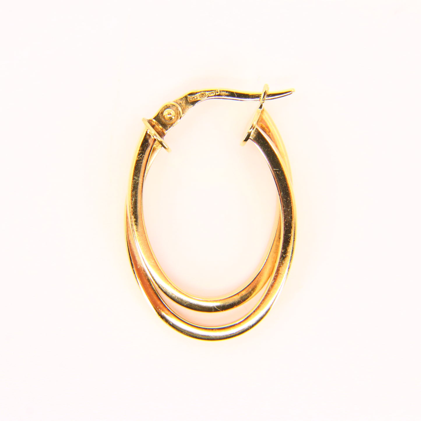 Vintage 9ct Small Duel Hoop Earrings 9 Carat Yellow Gold Boxed