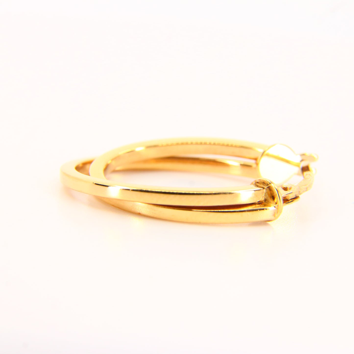 Vintage 9ct Small Duel Hoop Earrings 9 Carat Yellow Gold Boxed