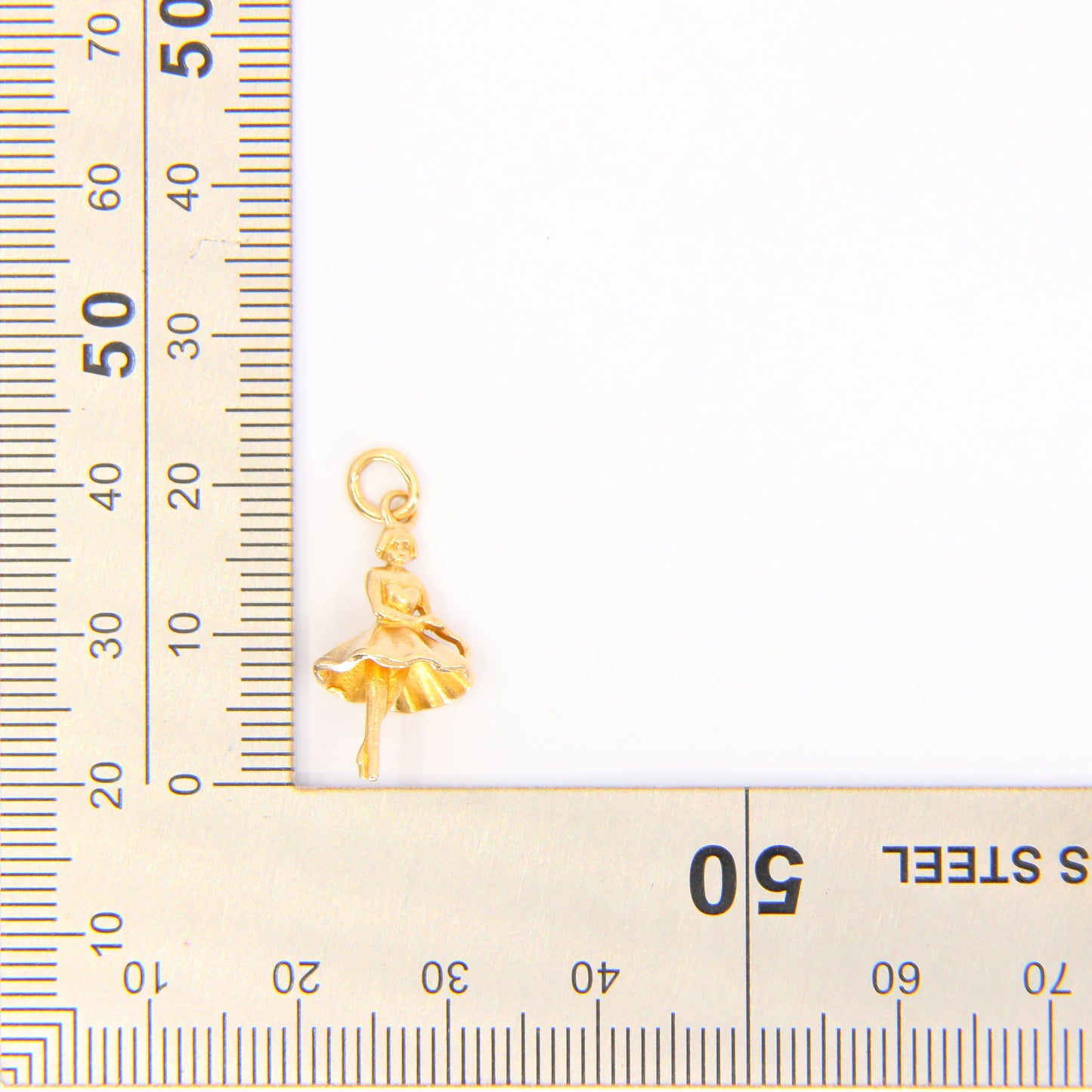 Vintage 9ct Minatare Ballerina Charm Pendant Hallmarked Yellow Gold Ballet Dancer