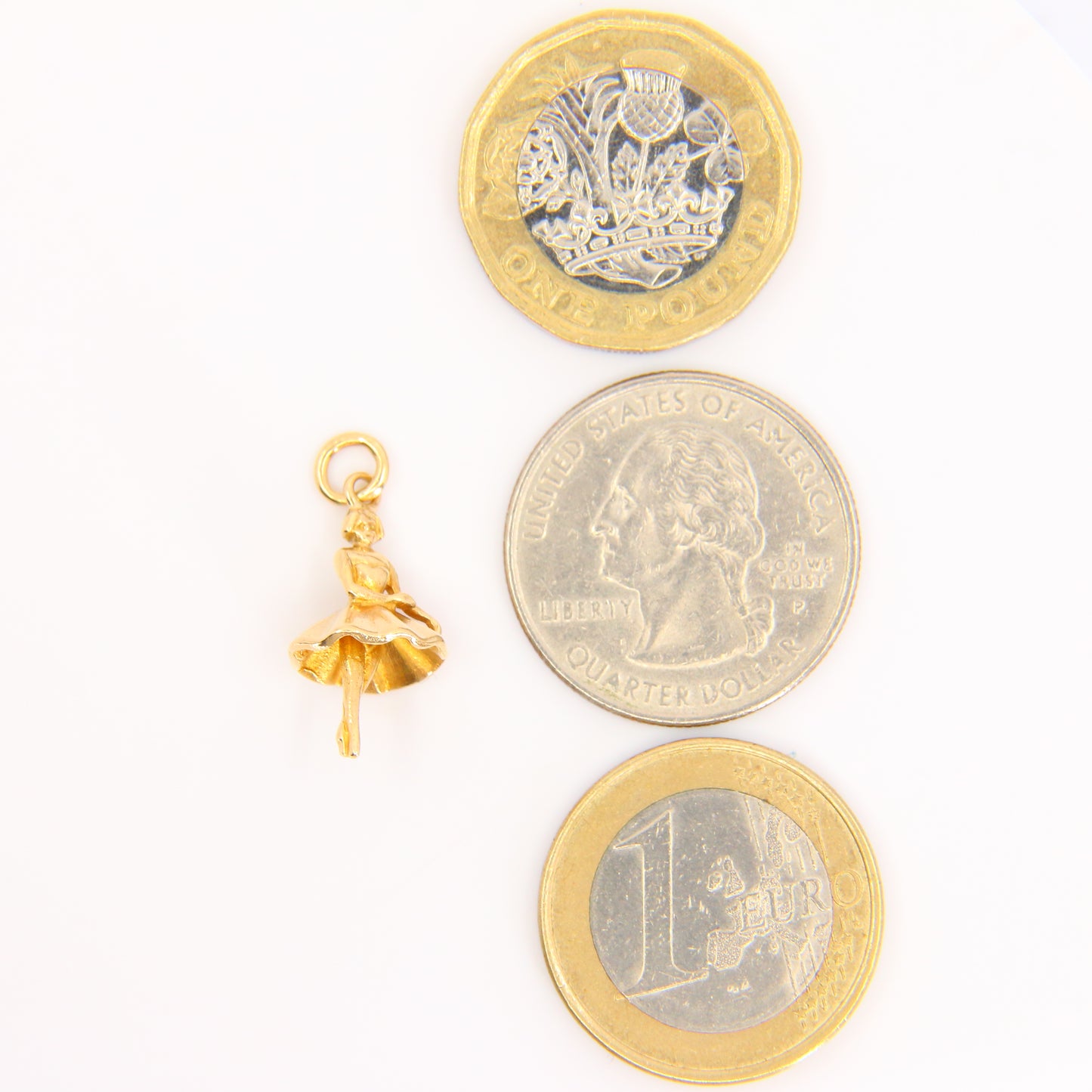 Vintage 9ct Minatare Ballerina Charm Pendant Hallmarked Yellow Gold Ballet Dancer