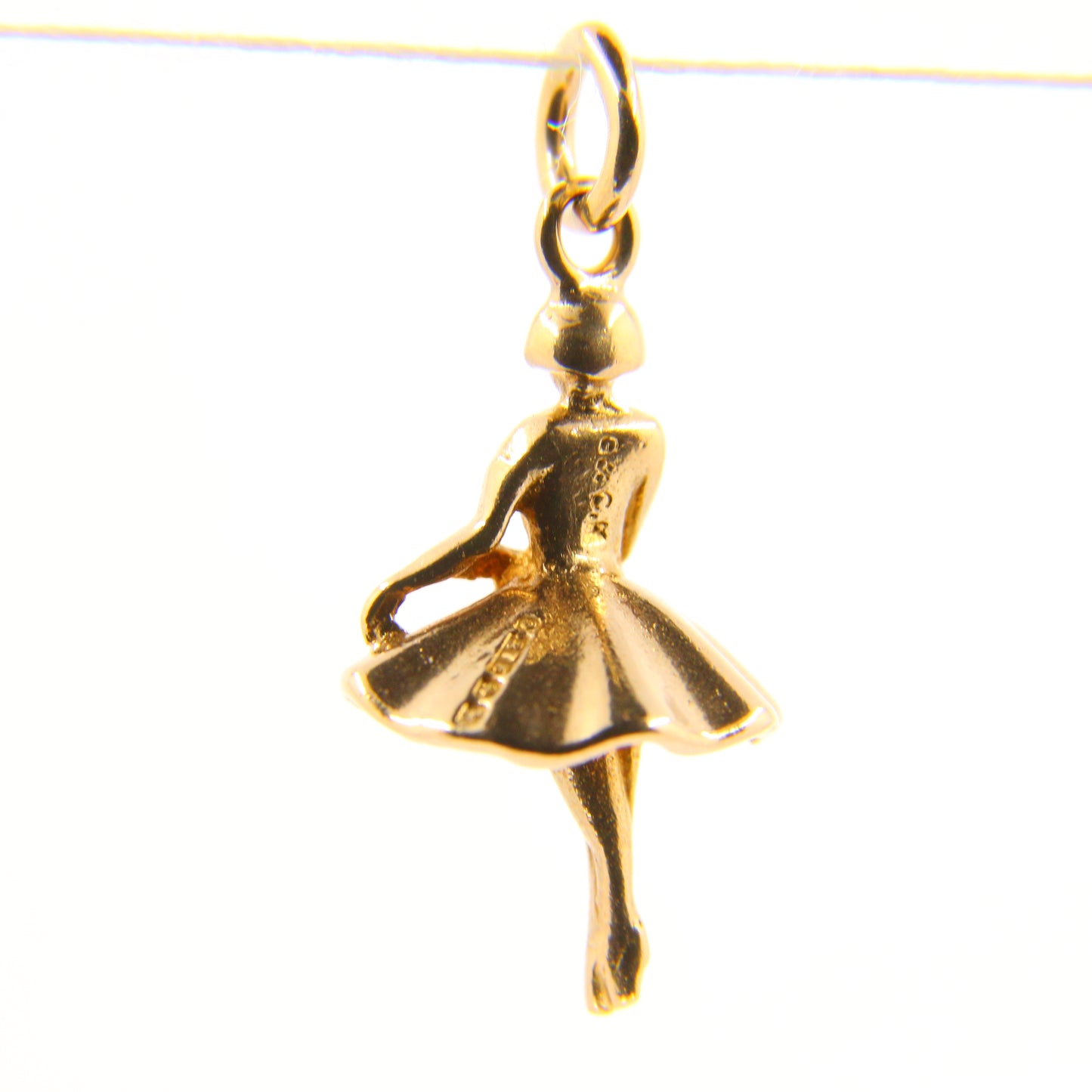 Vintage 9ct Minatare Ballerina Charm Pendant Hallmarked Yellow Gold Ballet Dancer