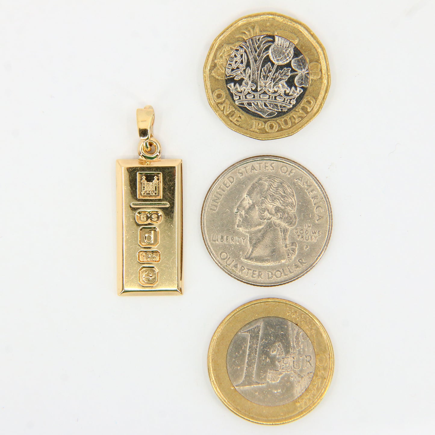 Vintage 9ct Gold Ingot Pendant Hallmarked Birmingham 2003 Limited Gift