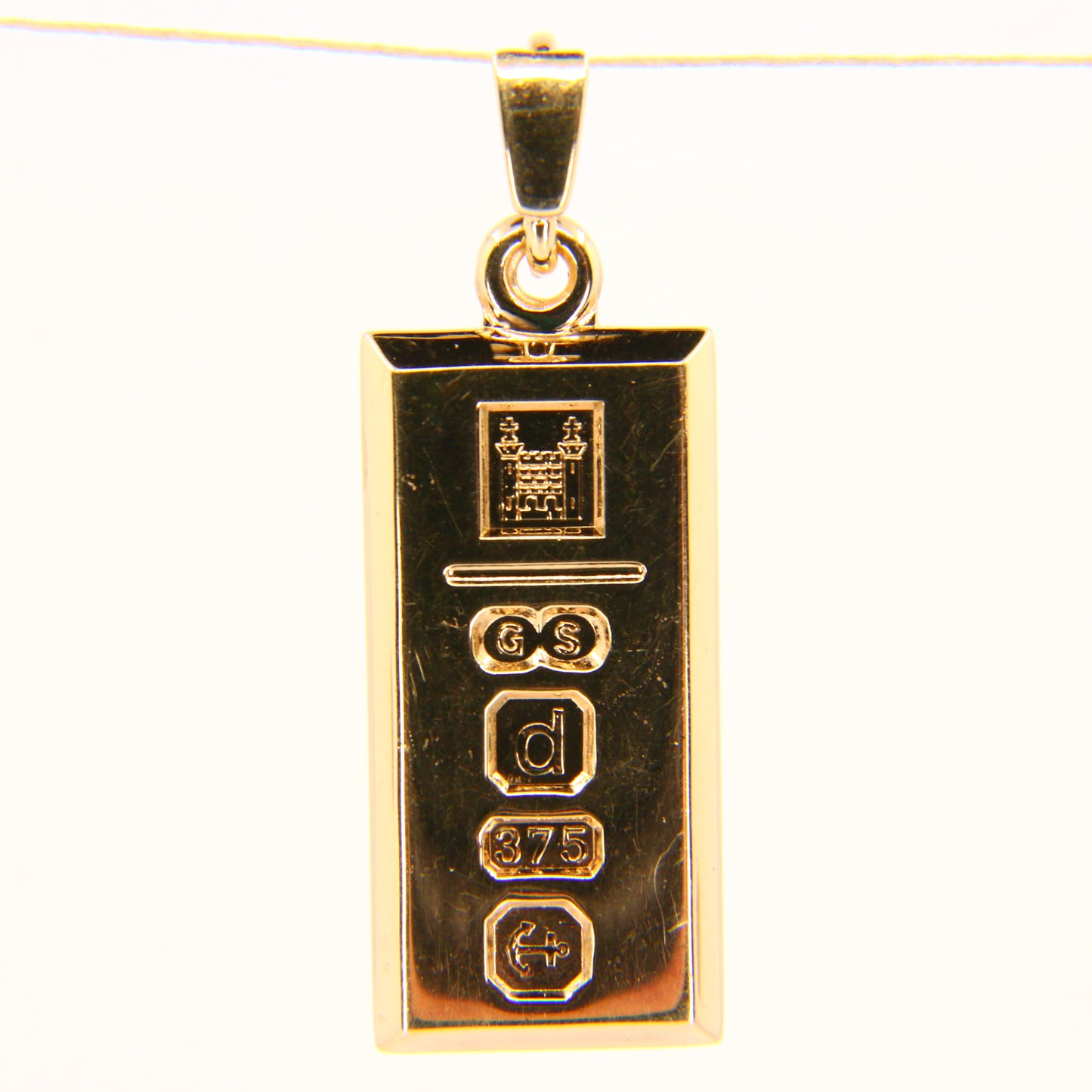 Vintage 9ct Gold Ingot Pendant Hallmarked Birmingham 2003 Limited Gift