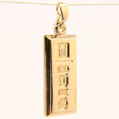 Vintage 9ct Gold Ingot Pendant Hallmarked Birmingham 2003 Limited Gift