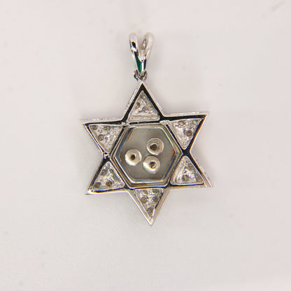 Vintage 18ct White Gold Floating Diamond Star Pendant Hallmarked Gift