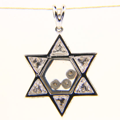 Vintage 18ct White Gold Floating Diamond Star Pendant Hallmarked Gift