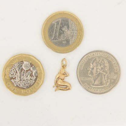 Vintage 9ct Hallmarked Yellow Gold Mermaid Charm Pendant Maritime Nautical Themed Gift