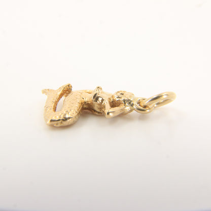 Vintage 9ct Hallmarked Yellow Gold Mermaid Charm Pendant Maritime Nautical Themed Gift
