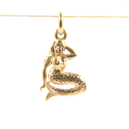 Vintage 9ct Hallmarked Yellow Gold Mermaid Charm Pendant Maritime Nautical Themed Gift
