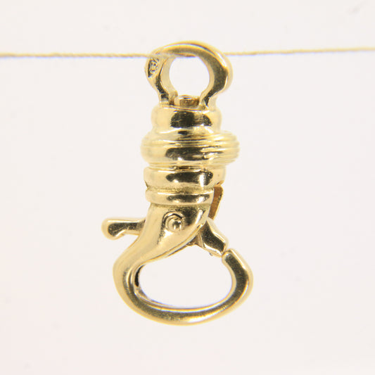 Vintage 18ct Yellow Gold Large Dog Clip Clasp Connector Solid Gold Pendant
