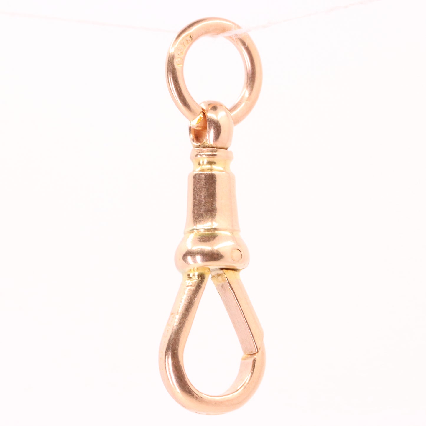 Antique 9ct Hallmarked Rose Gold Dog Clip Pendant Clasp Jewellery Finding Charm