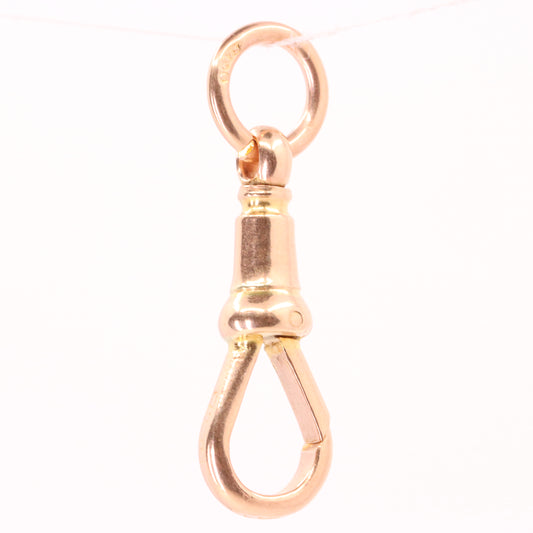 Antique 9ct Hallmarked Rose Gold Dog Clip Pendant Clasp Jewellery Finding Charm