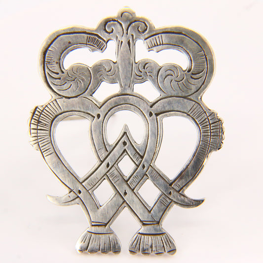 Vintage Ola Gorie Sterling Silver Edinburgh Hallmarked Luckenbooth Brooch Celtic