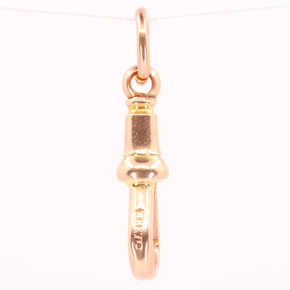 Antique 9ct Hallmarked Rose Gold Dog Clip Pendant Clasp Jewellery Finding Charm
