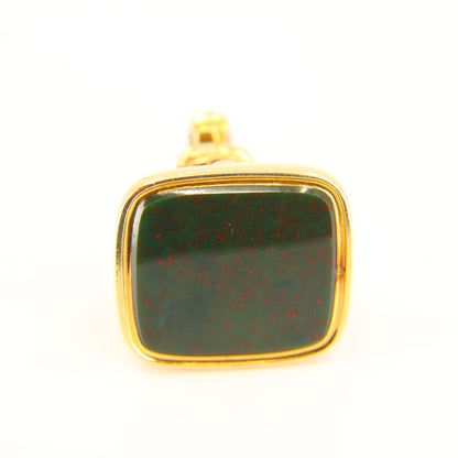 Antique 15 Carat Bloodstone Yellow Gold Drop Fob Charm Gold Pendant