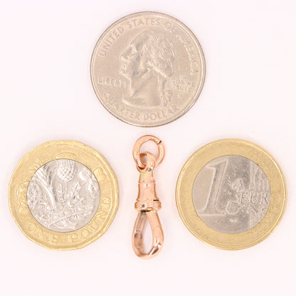 Antique 9ct Hallmarked Rose Gold Dog Clip Clasp Jewellery Finding Pendant
