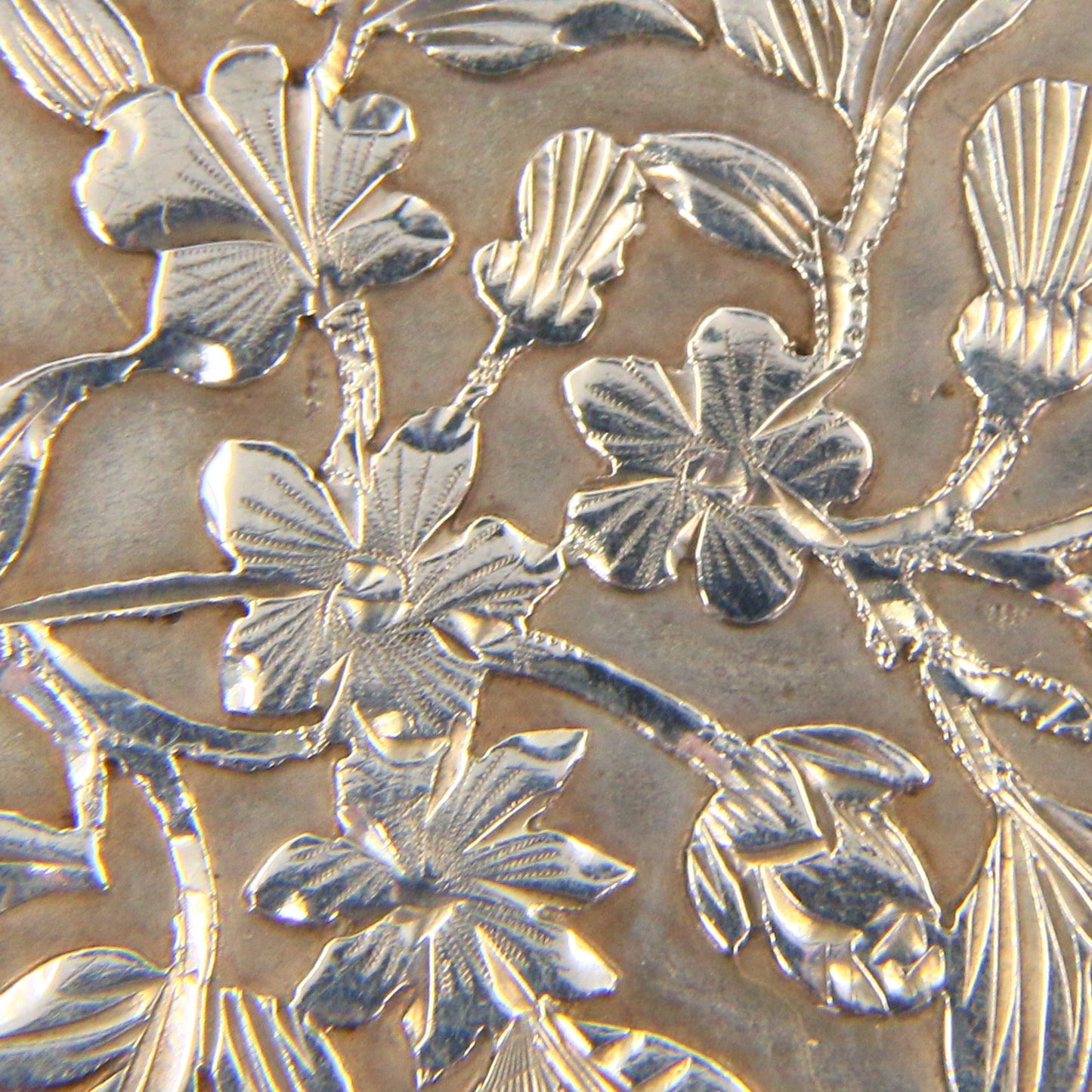 Antique Victorian 1880 Hallmarked Sterling Silver Floral Brooch Pin Collectible