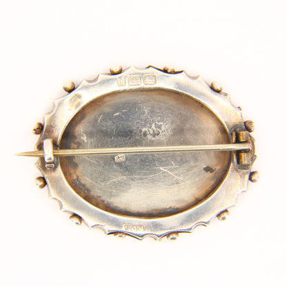 Antique Victorian 1880 Hallmarked Sterling Silver Floral Brooch Pin Collectible