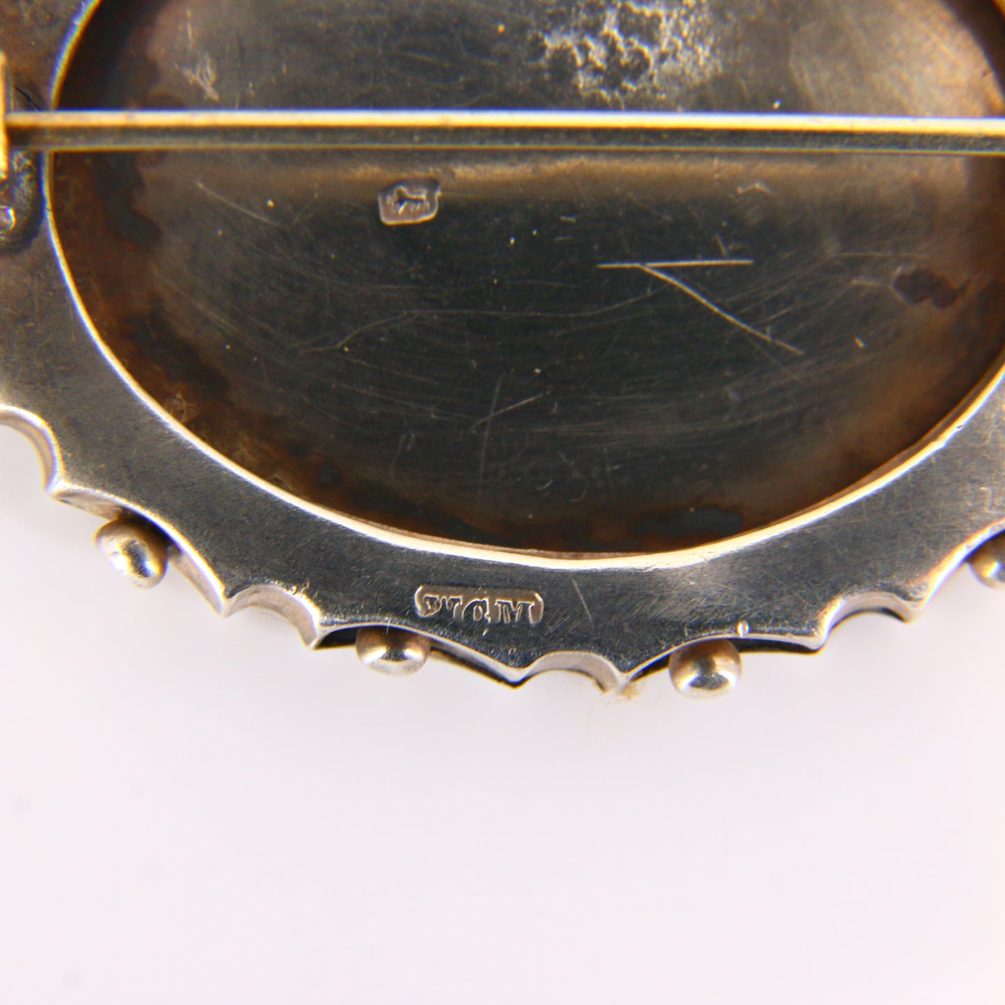 Antique Victorian 1880 Hallmarked Sterling Silver Floral Brooch Pin Collectible