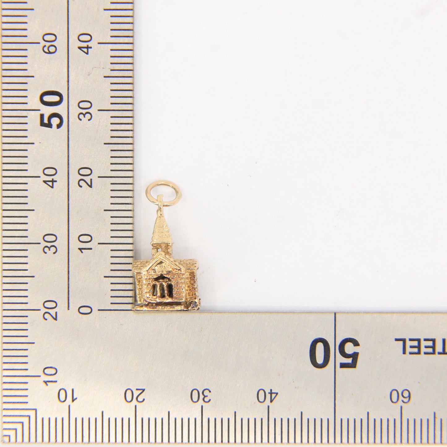 Vintage 9ct Hallmarked Gold Opening Church Pendant Enamel Wedding Charm Gift
