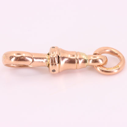 Antique 9ct Hallmarked Rose Gold Dog Clip Clasp Jewellery Finding Pendant