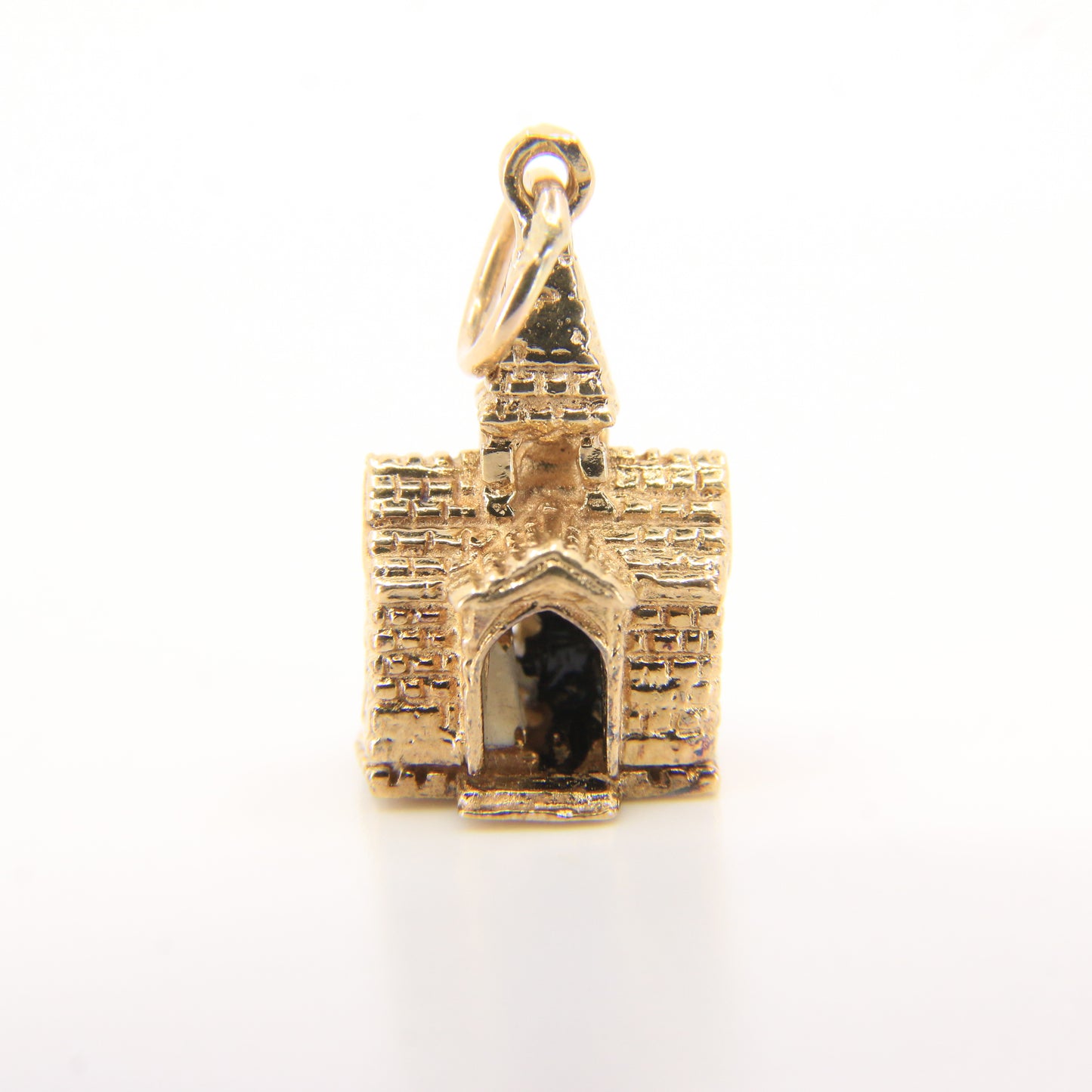 Vintage 9ct Hallmarked Gold Opening Church Pendant Enamel Wedding Charm Gift