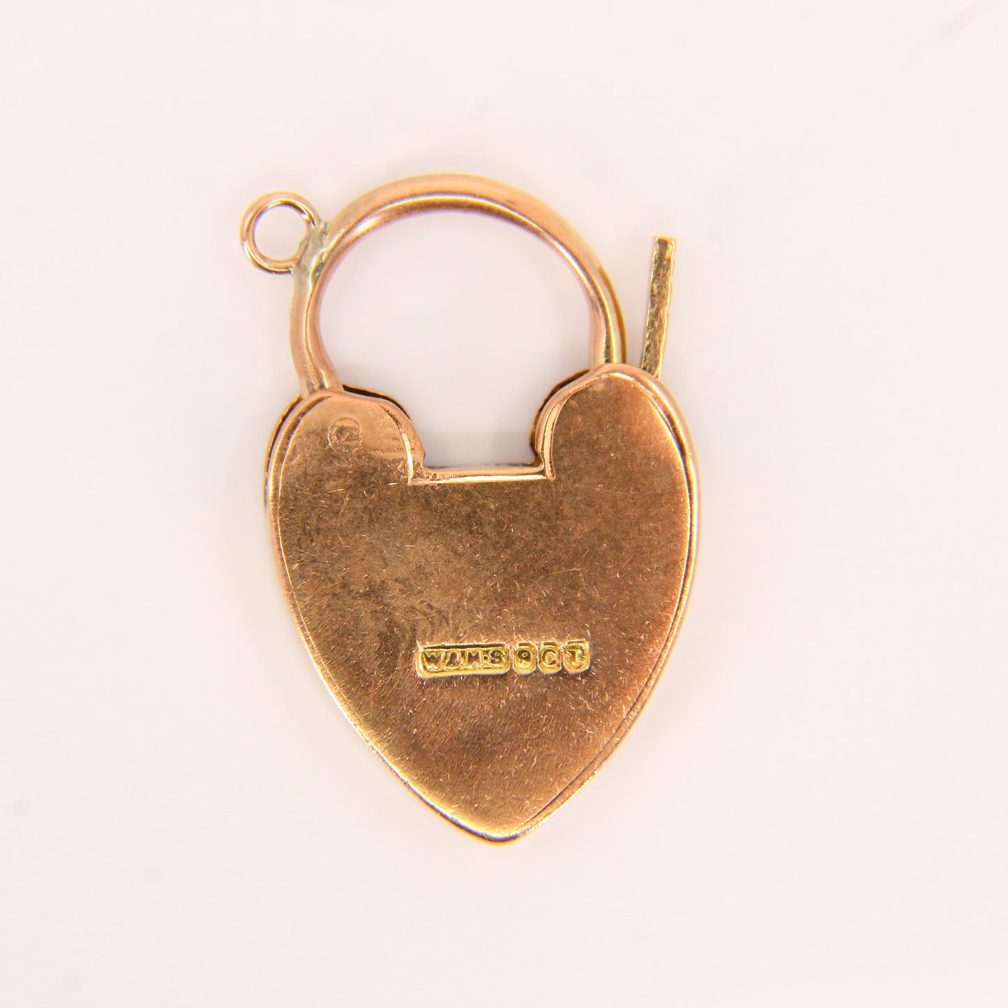 Vintage 9ct Engraved Heart Lock Gold Charm Padlock Closer Pendant