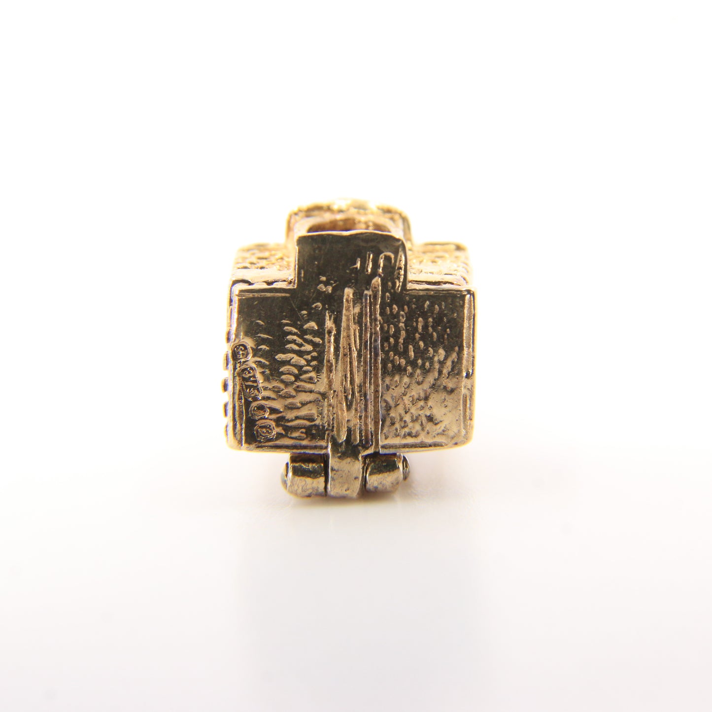 Vintage 9ct Hallmarked Gold Opening Church Pendant Enamel Wedding Charm Gift