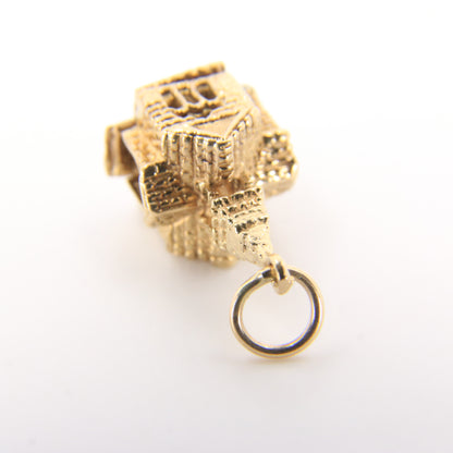 Vintage 9ct Hallmarked Gold Opening Church Pendant Enamel Wedding Charm Gift