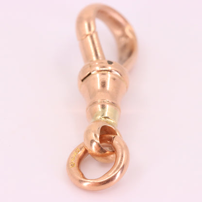 Antique 9ct Hallmarked Rose Gold Dog Clip Clasp Jewellery Finding Pendant