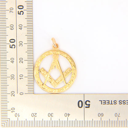 Large Antique 9ct Masonic Pendant Hallmarked Yellow Gold Mason Fob Freemason