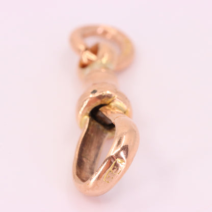 Antique 9ct Hallmarked Rose Gold Dog Clip Clasp Jewellery Finding Pendant
