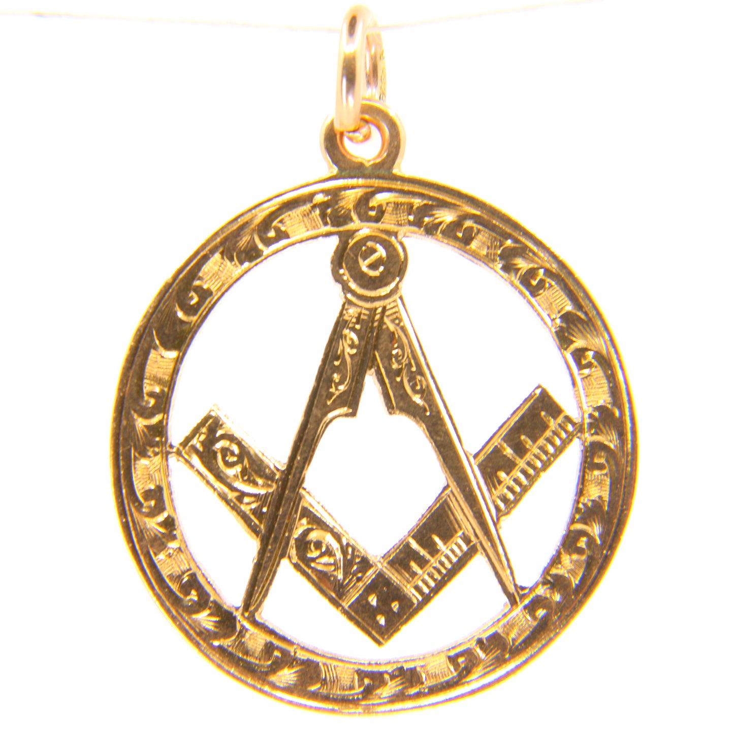 Large Antique 9ct Masonic Pendant Hallmarked Yellow Gold Mason Fob Freemason