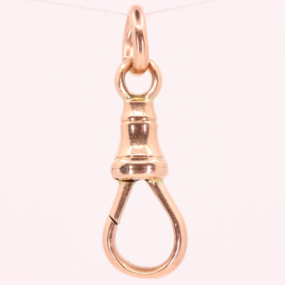 Antique 9ct Hallmarked Rose Gold Dog Clip Clasp Jewellery Finding Pendant