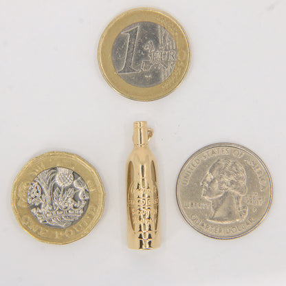 Vintage 9ct Hallmarked Gold Grants Stand Fast Scotch Whisky Bottle Charm Pendant