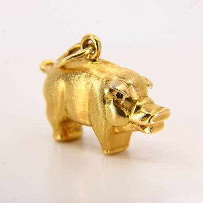 Vintage 18ct Yellow Gold Pig Charm Pendant 18 Carat Animal Gift
