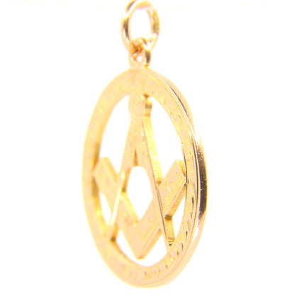 Large Antique 9ct Masonic Pendant Hallmarked Yellow Gold Mason Fob Freemason