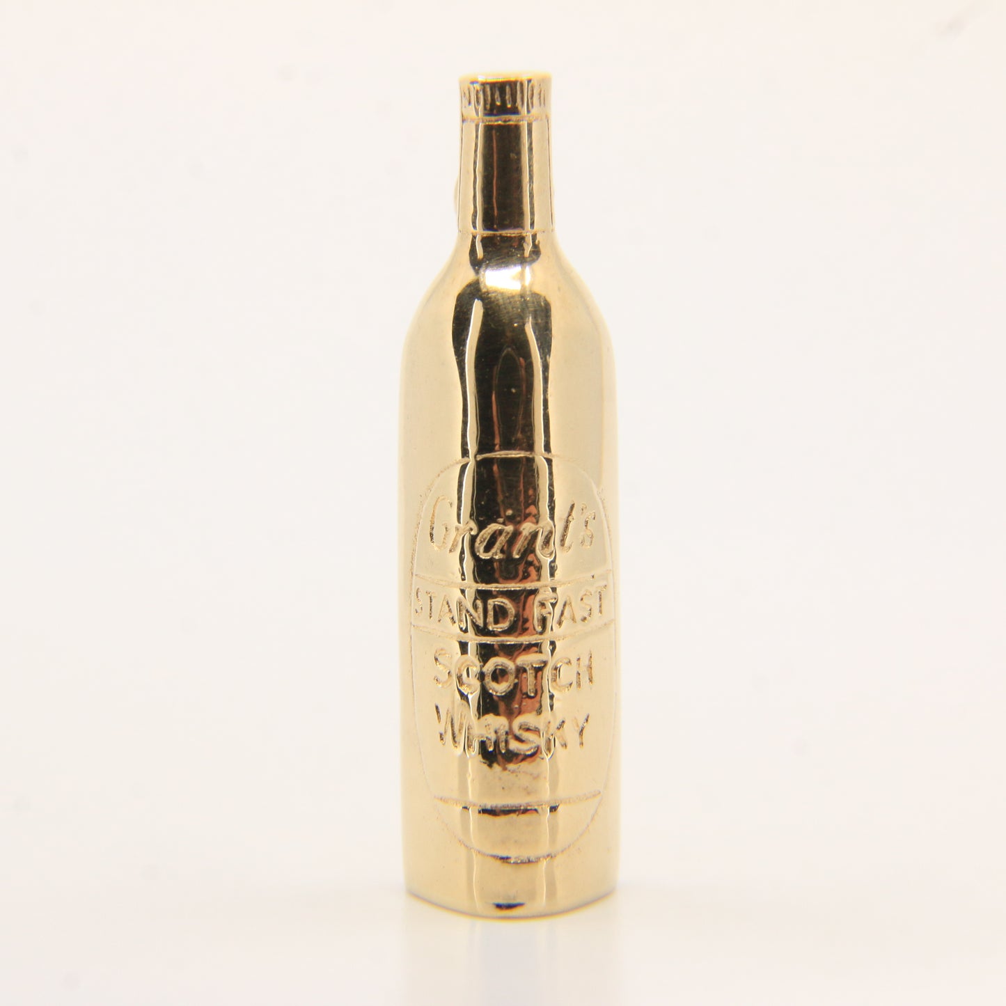 Vintage 9ct Hallmarked Gold Grants Stand Fast Scotch Whisky Bottle Charm Pendant