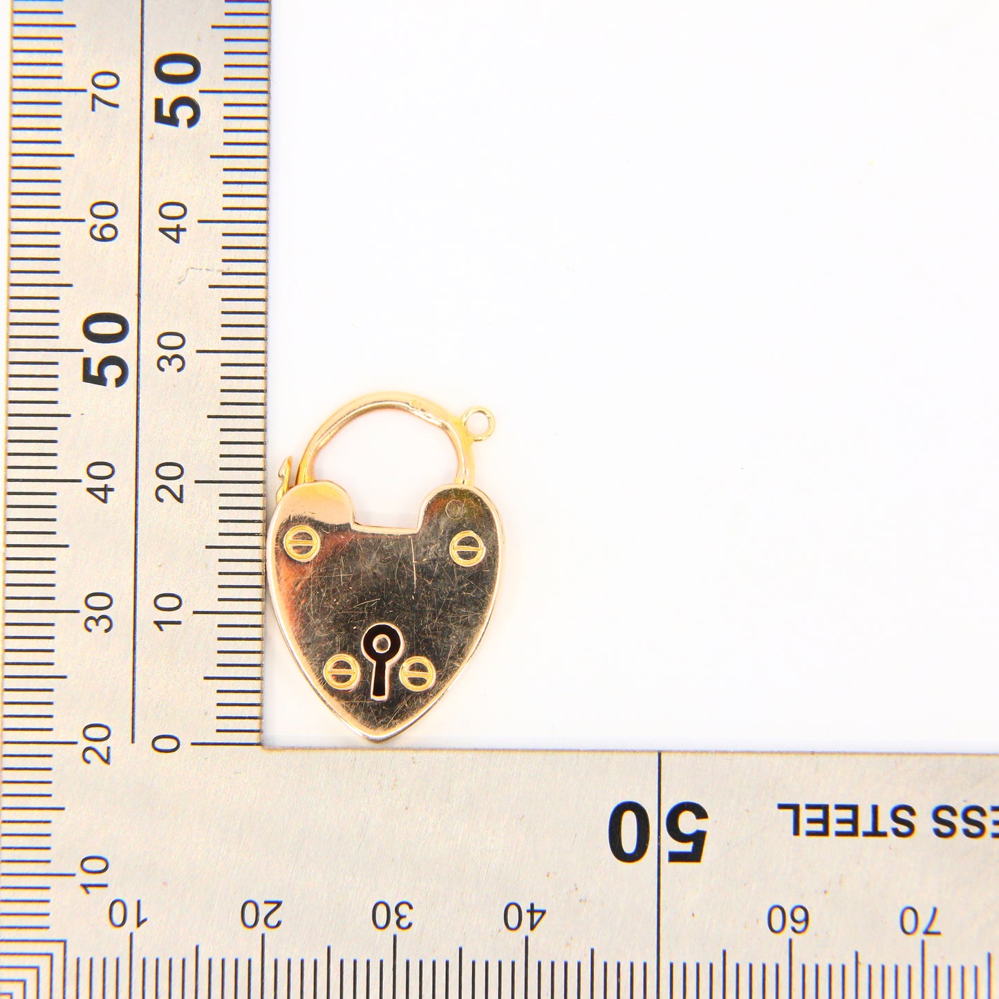 Vintage 9ct Heart Lock Gold Charm Padlock Closer Pendant Hallmarked Gifts Crafts