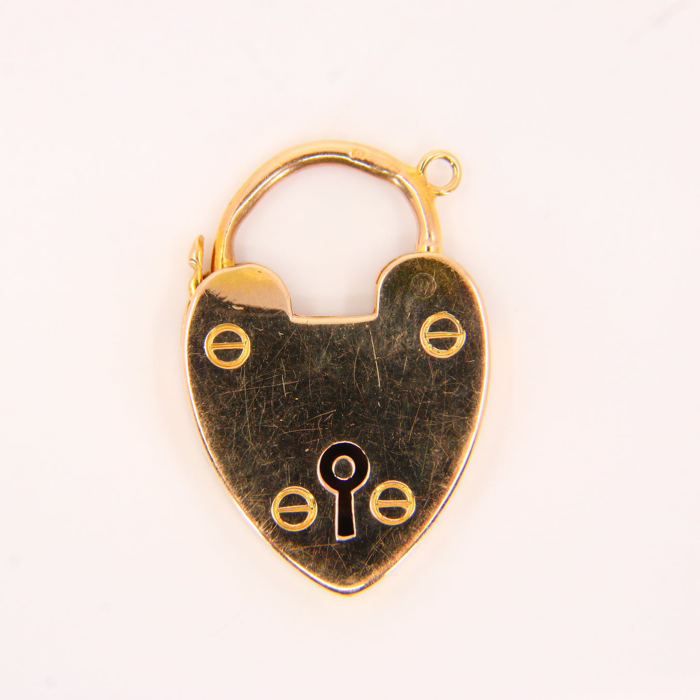 Vintage 9ct Heart Lock Gold Charm Padlock Closer Pendant Hallmarked Gifts Crafts