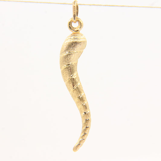 Vintage 9ct Hallmarked Yellow Gold Cornucopia Horn of Plenty Charm Pendant Lucky