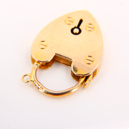 Vintage 9ct Heart Lock Gold Charm Padlock Closer Pendant Hallmarked Gifts Crafts