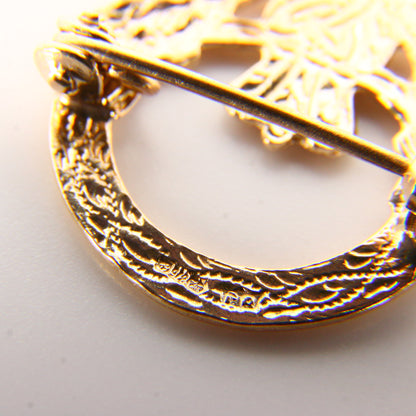 Vintage 9ct Gold Claddagh Brooch – Irish Hallmarked Yellow Gold Gift