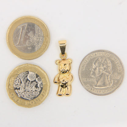 Vintage 18k Yellow Gold Teddy Bear Pendant Italian Charm Animal Gift