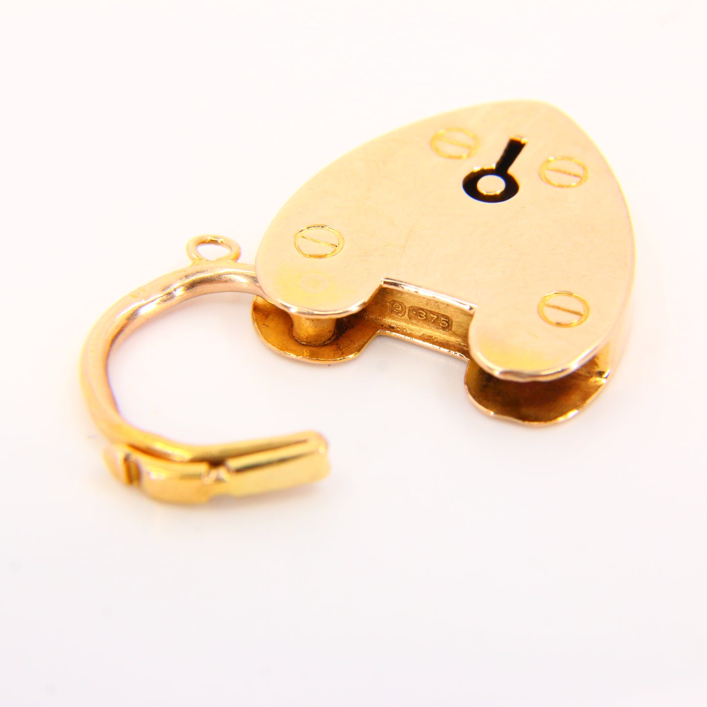 Vintage 9ct Heart Lock Gold Charm Padlock Closer Pendant Hallmarked Gifts Crafts